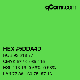颜色代码: HEX #5DDA4D | qconv.com