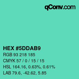 Color code: HEX #5DDAB9 | qconv.com