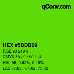 カラーコード: HEX #5DDB09 | qconv.com