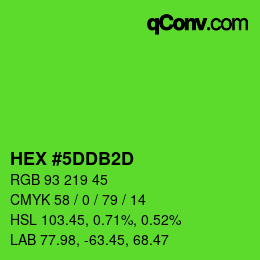 カラーコード: HEX #5DDB2D | qconv.com