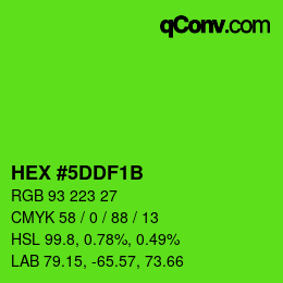Color code: HEX #5DDF1B | qconv.com
