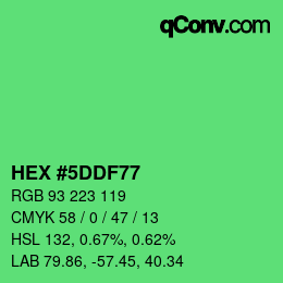 Color code: HEX #5DDF77 | qconv.com