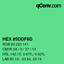 Color code: HEX #5DDF8D | qconv.com