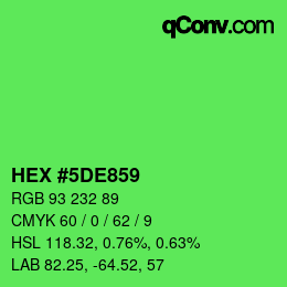 Color code: HEX #5DE859 | qconv.com