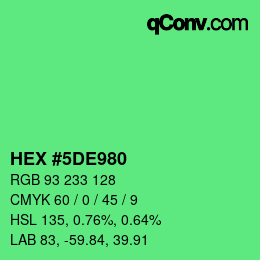 Color code: HEX #5DE980 | qconv.com