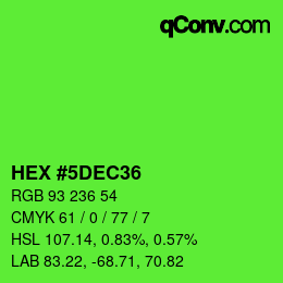 Color code: HEX #5DEC36 | qconv.com