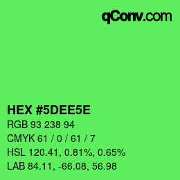Código de color: HEX #5DEE5E | qconv.com