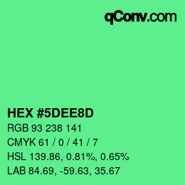 Color code: HEX #5DEE8D | qconv.com
