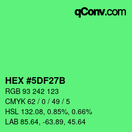 Color code: HEX #5DF27B | qconv.com
