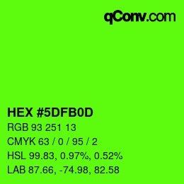 Farbcode: HEX #5DFB0D | qconv.com