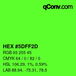 Color code: HEX #5DFF2D | qconv.com