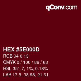 Color code: HEX #5E000D | qconv.com