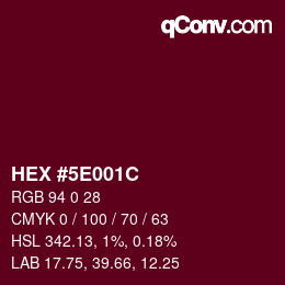 Color code: HEX #5E001C | qconv.com