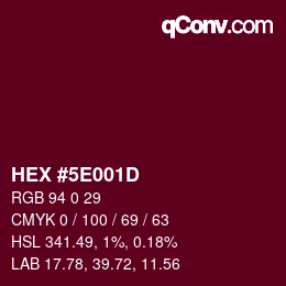 Color code: HEX #5E001D | qconv.com