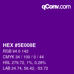 Color code: HEX #5E008E | qconv.com