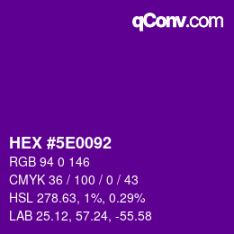 Color code: HEX #5E0092 | qconv.com