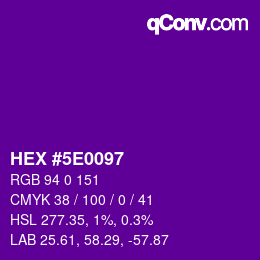 Color code: HEX #5E0097 | qconv.com