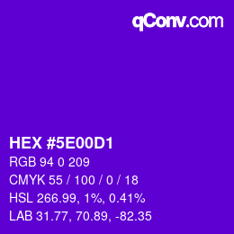 Color code: HEX #5E00D1 | qconv.com