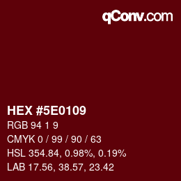 Código de color: HEX #5E0109 | qconv.com