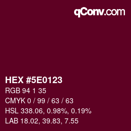Color code: HEX #5E0123 | qconv.com