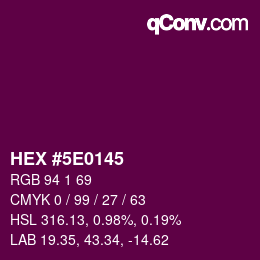 Color code: HEX #5E0145 | qconv.com