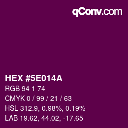 Color code: HEX #5E014A | qconv.com