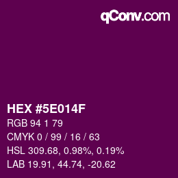 Color code: HEX #5E014F | qconv.com