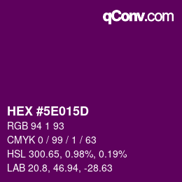 Color code: HEX #5E015D | qconv.com