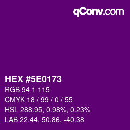 Color code: HEX #5E0173 | qconv.com