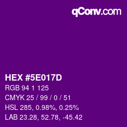 Color code: HEX #5E017D | qconv.com