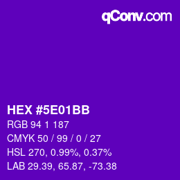 Color code: HEX #5E01BB | qconv.com