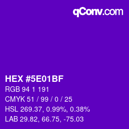 Color code: HEX #5E01BF | qconv.com