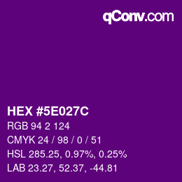 Color code: HEX #5E027C | qconv.com