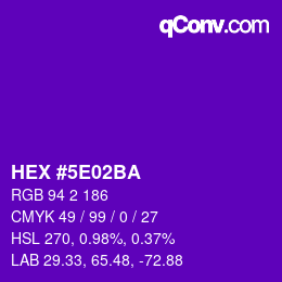 Color code: HEX #5E02BA | qconv.com