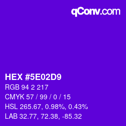 Color code: HEX #5E02D9 | qconv.com