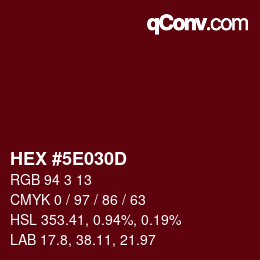 Color code: HEX #5E030D | qconv.com