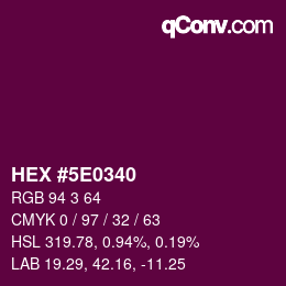 Color code: HEX #5E0340 | qconv.com