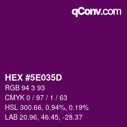 Color code: HEX #5E035D | qconv.com