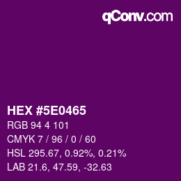 Color code: HEX #5E0465 | qconv.com