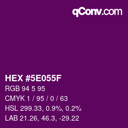 Color code: HEX #5E055F | qconv.com