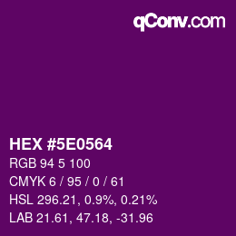 Color code: HEX #5E0564 | qconv.com
