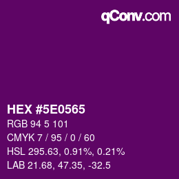 Color code: HEX #5E0565 | qconv.com