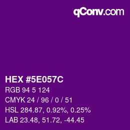 Color code: HEX #5E057C | qconv.com