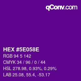 Color code: HEX #5E058E | qconv.com