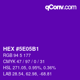 Color code: HEX #5E05B1 | qconv.com