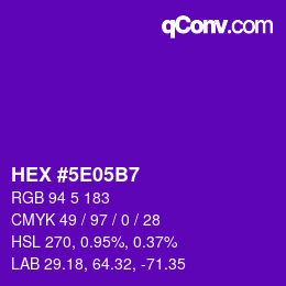 Código de color: HEX #5E05B7 | qconv.com