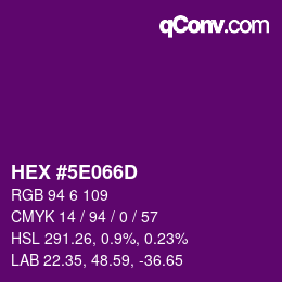 Color code: HEX #5E066D | qconv.com