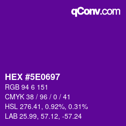 Color code: HEX #5E0697 | qconv.com