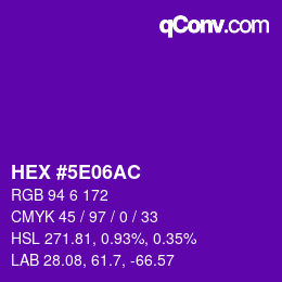 Color code: HEX #5E06AC | qconv.com