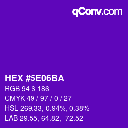 Color code: HEX #5E06BA | qconv.com